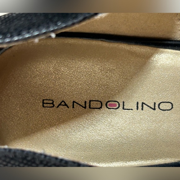 Bandolino Classic Black Glossy and Textured Wedge Heel Pumps - Picture 2 of 10